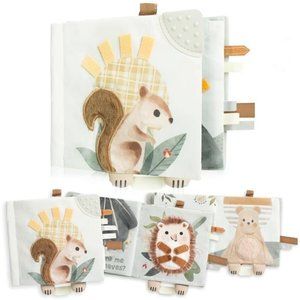 Soft Baby Book - Sensory Book with Textured Animals, Mirror & Crinkle Paper